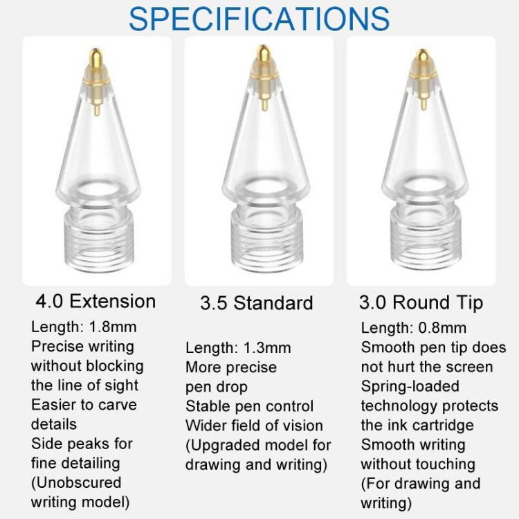 For Apple Pencil Series Replacement Nibs Modified Nibs, Style: 3.0 Round Head Black Shell Gold Tip