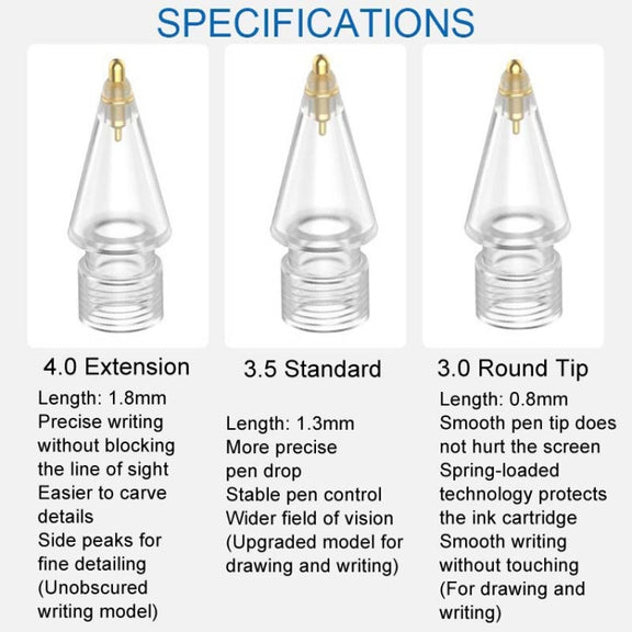 For Apple Pencil Series Replacement Nibs Modified Nibs, Style: 3.0 Round Head Black Shell Gold Tip