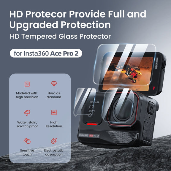 For Insta360 Ace Pro 2 aMagisn Tempered Glass Screen Protector, Spec: 1 Set