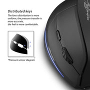 ZELOTES F35 6-buttons Vertical Grip Ergonomic Rechargeable Wireless Mouse(Blue Light)