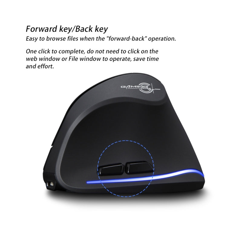 ZELOTES F35 6-buttons Vertical Grip Ergonomic Rechargeable Wireless Mouse(Blue Light)