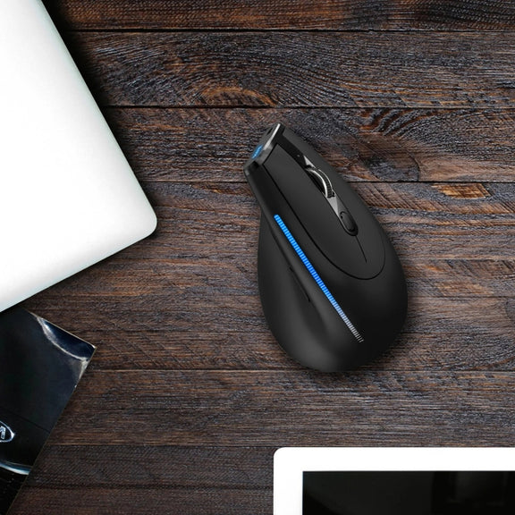 ZELOTES F36A 6-Buttons Vertical Grip Ergonomic Rechargeable Wireless Mouse(Black)