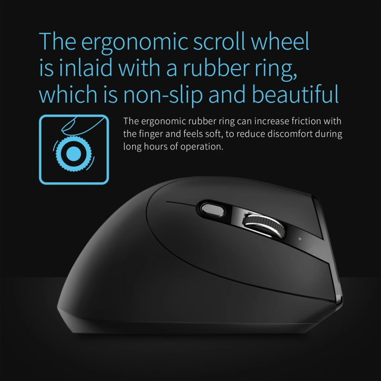 ZELOTES F36A 6-Buttons Vertical Grip Ergonomic Rechargeable Wireless Mouse(Black)