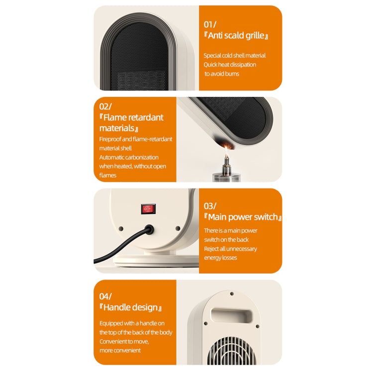 E68 1200W PTC Ceramic Heating Desktop Heater Smart Electric Heater, Plug: UK Plug(Standard Model)