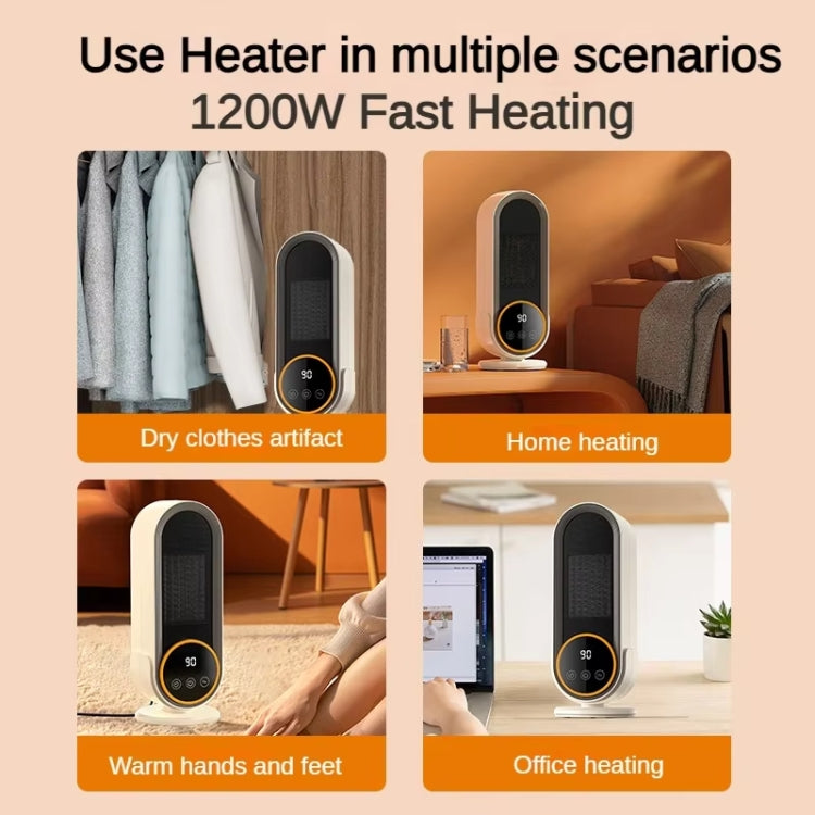 E68 1200W PTC Ceramic Heating Desktop Heater Smart Electric Heater, Plug: UK Plug(Standard Model)