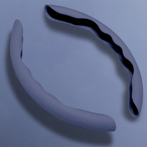 38cm Liquid Silicone Sweat-Absorbing Anti-Skid Car Steering Wheel Cover(Lavender Gray)