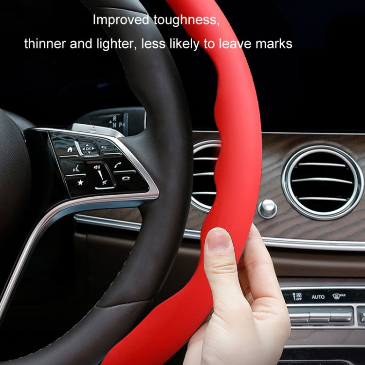 38cm Liquid Silicone Sweat-Absorbing Anti-Skid Car Steering Wheel Cover(Lavender Gray)