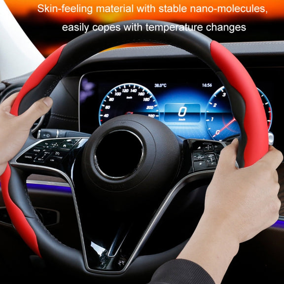 38cm Liquid Silicone Sweat-Absorbing Anti-Skid Car Steering Wheel Cover(Black)