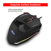 ZELOTES C13 13-keys RGB Lighting Effect Programming Macro Custom Gaming Wired Mouse(Black)