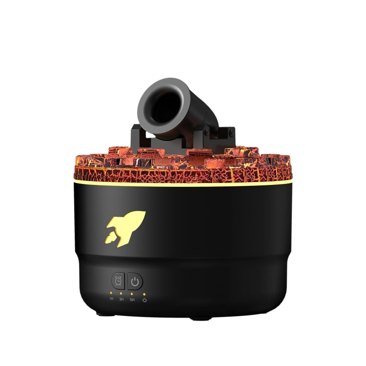 Turret Shape Aromatherapy Humidifier With 3-speed Timer 7-color Atmosphere Light EU Plug Black