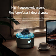 Turret Shape Aromatherapy Humidifier With 3-speed Timer 7-color Atmosphere Light US Plug Black