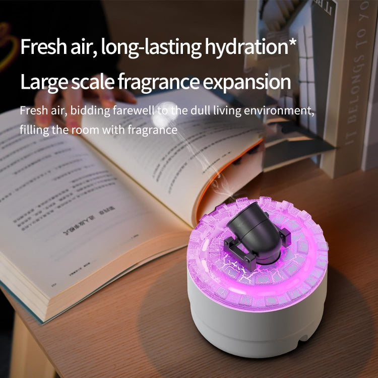 Turret Shape Aromatherapy Humidifier With 3-speed Timer 7-color Atmosphere Light US Plug Black