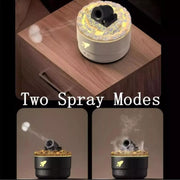 Turret Shape Aromatherapy Humidifier With 3-speed Timer 7-color Atmosphere Light US Plug Black