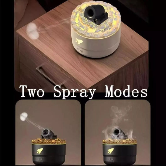 Turret Shape Aromatherapy Humidifier With 3-speed Timer 7-color Atmosphere Light US Plug Black
