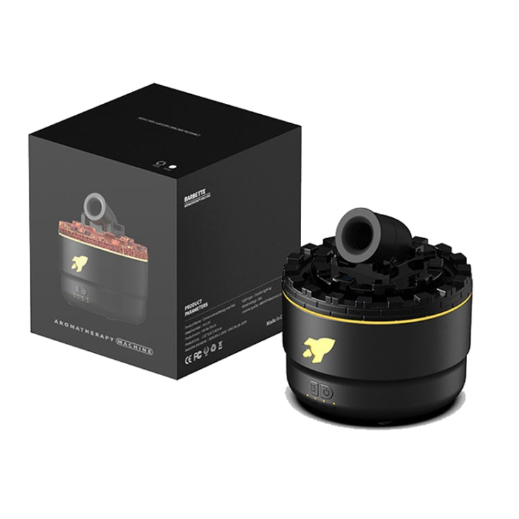 Turret Shape Aromatherapy Humidifier With 3-speed Timer 7-color Atmosphere Light US Plug Black