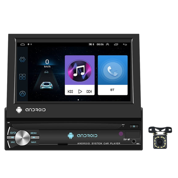 2+64G 7-Inch Single Din Android 10.0 Carplay Screen With GPS Navigation/Bluetooth/Mirror Link/DVR Input, Spec: With 12-light Camera