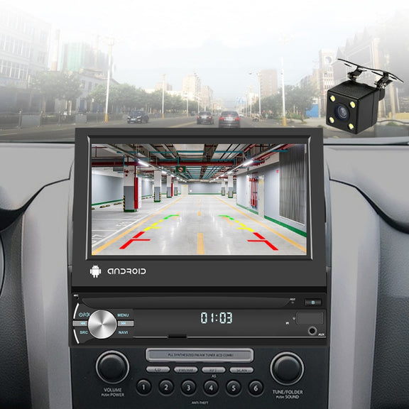 2+64G 7-Inch Single Din Android 10.0 Carplay Screen With GPS Navigation/Bluetooth/Mirror Link/DVR Input, Spec: With 12-light Camera