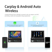 2+64G 7-Inch Single Din Android 10.0 Carplay Screen With GPS Navigation/Bluetooth/Mirror Link/DVR Input, Spec: Standard Edition