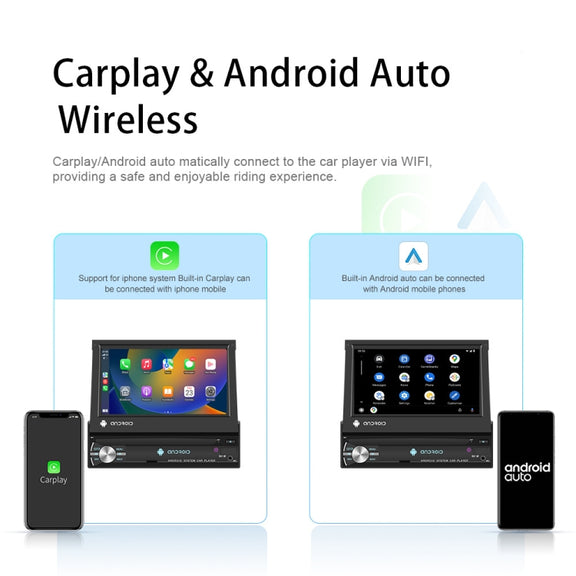 2+64G 7-Inch Single Din Android 10.0 Carplay Screen With GPS Navigation/Bluetooth/Mirror Link/DVR Input, Spec: Standard Edition