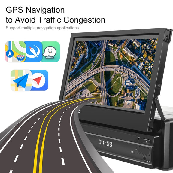 1+32G 7-Inch Single Din Android 10.0 Carplay Screen With GPS Navigation/Bluetooth/Mirror Link/DVR Input, Spec: Standard Edition