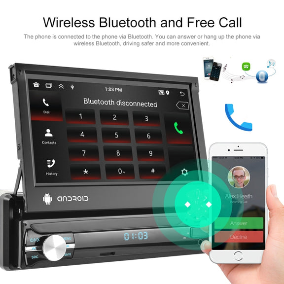 2+64G 7-Inch Single Din Android 10.0 Carplay Screen With GPS Navigation/Bluetooth/Mirror Link/DVR Input, Spec: Standard Edition