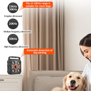 AI Intelligent Recognition Ultrasonic Bark Stopper Portable Dog Training Device Repellent(Black)