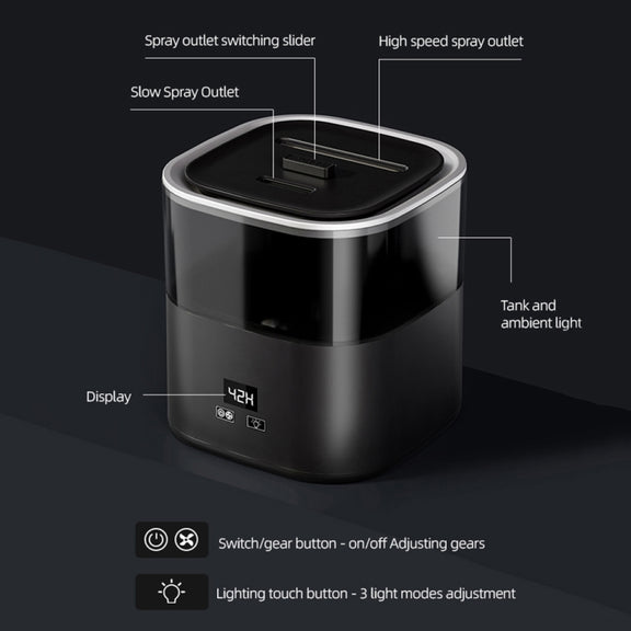 JSQ-58 1.1L large Capacity Digital Display Flame Atomization Humidifier, Color: Rose Gold(UK Plug)