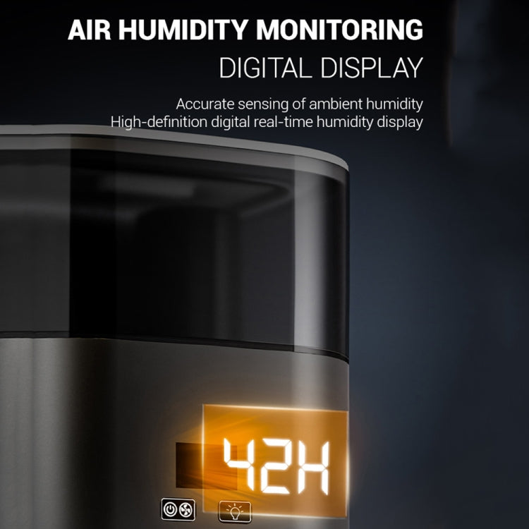 JSQ-58 1.1L large Capacity Digital Display Flame Atomization Humidifier, Color: Rose Gold(EU Plug)