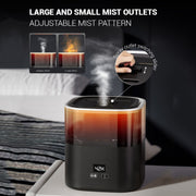 JSQ-58 1.1L large Capacity Digital Display Flame Atomization Humidifier, Color: Rose Gold(US Plug)