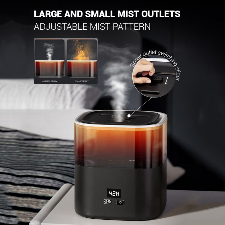 JSQ-58 1.1L large Capacity Digital Display Flame Atomization Humidifier, Color: White(US Plug)