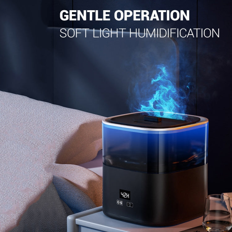JSQ-58 1.1L large Capacity Digital Display Flame Atomization Humidifier, Color: Rose Gold(UK Plug)