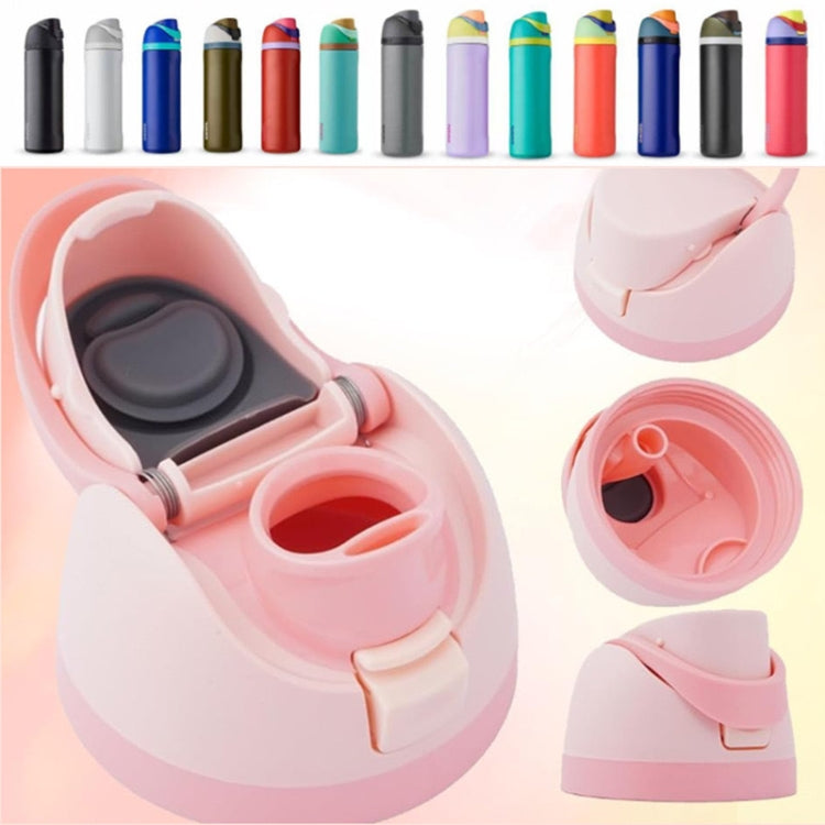 Replacement Lid for Owala Freesi Cup No Leakage One Button Open With Carry Loop(White Blue)