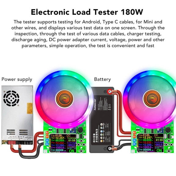 ATORCH Voltage Digitally Controlled Adjustable Constant Current Discharge Load Aging Tester, US Plug(180W DL24P)