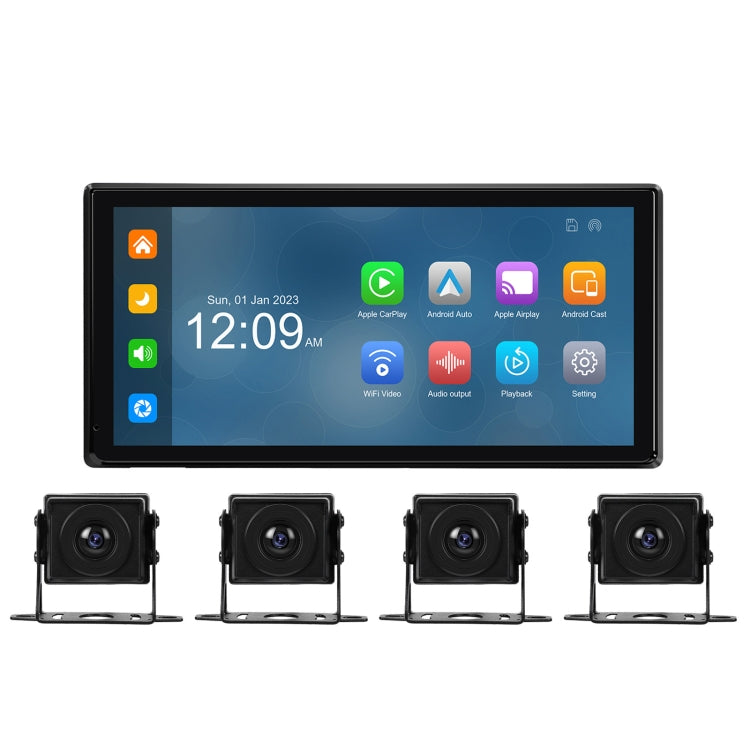 10.36-Inch Car Central Control Smart Player With 4-Way Camera 64G TF Card