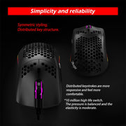 ZELOTES C7 7-buttons RGB Lighting Hollow Computer Office Wired Mouse(Black)