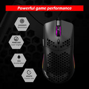 ZELOTES C7 7-buttons RGB Lighting Hollow Computer Office Wired Mouse(Black)