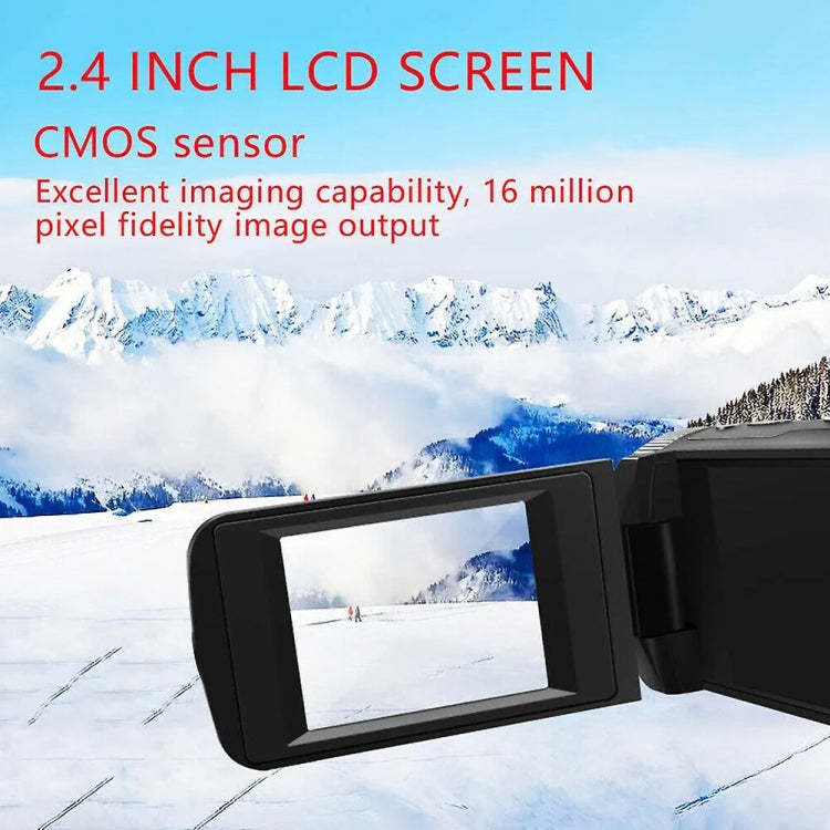 16MP 16X Digital Zoom Vlogging Camera Video Camcorder with 2.4 Inch Flip Screen, Spec: Standard EU Plug
