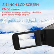 16MP 16X Digital Zoom Vlogging Camera Video Camcorder with 2.4 Inch Flip Screen, Spec: Standard US Plug