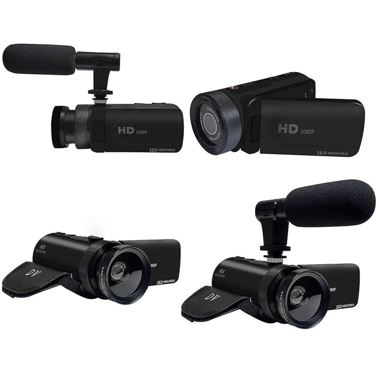 16MP 16X Digital Zoom Vlogging Camera Video Camcorder with 2.4 Inch Flip Screen, Spec: Standard US Plug