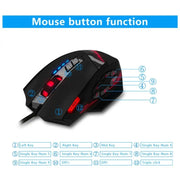 ZELOTES C12 12-buttons Ergonomic Programming Custom Gaming Wired Mouse(Black)