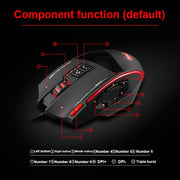 ZELOTES C19 12-Keys Ergonomic Programming Custom Wired Mouse(Black)