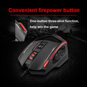 ZELOTES C19 12-Keys Ergonomic Programming Custom Wired Mouse(Black)