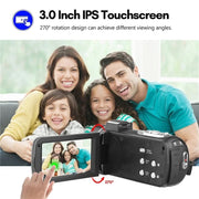 4K  Digital Video Camera 3 Inch IPS Touch Screen 56MP 18X Digital Zoom WiFi Camcorder, Spec: Set 2