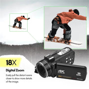 4K  Digital Video Camera 3 Inch IPS Touch Screen 56MP 18X Digital Zoom WiFi Camcorder, Spec: Set 1
