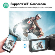 4K  Digital Video Camera 3 Inch IPS Touch Screen 56MP 18X Digital Zoom WiFi Camcorder, Spec: Set 1