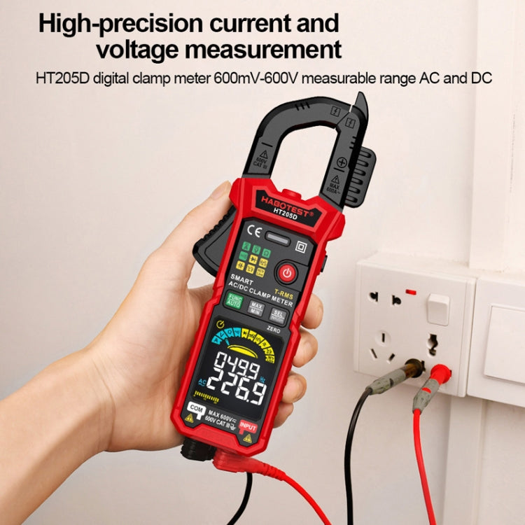 HABOTEST HT205D Clamp Intelligent Anti-Burning Multi-Function High Precision Digital Multimeter(Black Red)