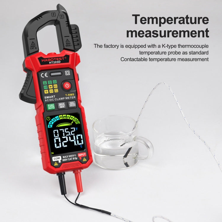 HABOTEST HT205D Clamp Intelligent Anti-Burning Multi-Function High Precision Digital Multimeter(Black Red)