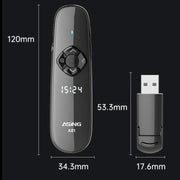 ASiNG A81 PPT Page Turning Clicker With Timing Function & 32G 3-in-1 USB Receiver, Color: Green Light