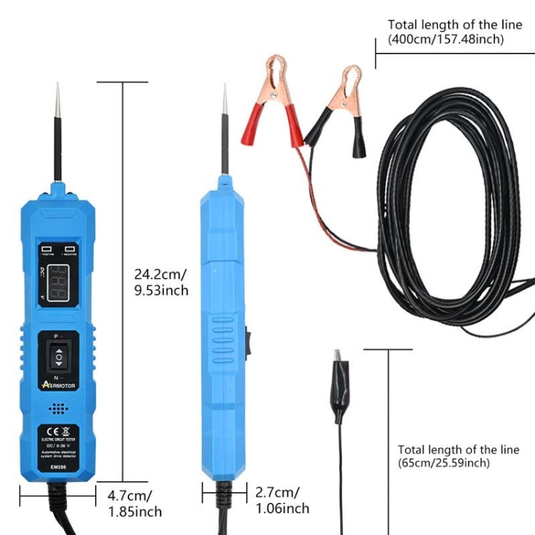 EM286 Multifunctional Car Circuit Electrical System Driving Test Pen, Style: Blue 4m