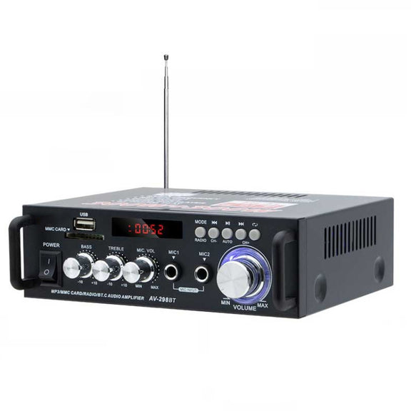 AV-298BT 300W+300W Hi-Fi Stereo Amplifier Bluetooth Home Audio Karaoke Digital Amplifier EU Plug